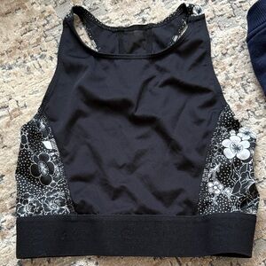 Noli Black and White Floral Sports Bra